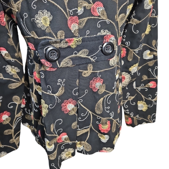 Charter Club Size Small Asian-Inspired Embroidered Peplum Waist Jacket - Picture 11 of 14